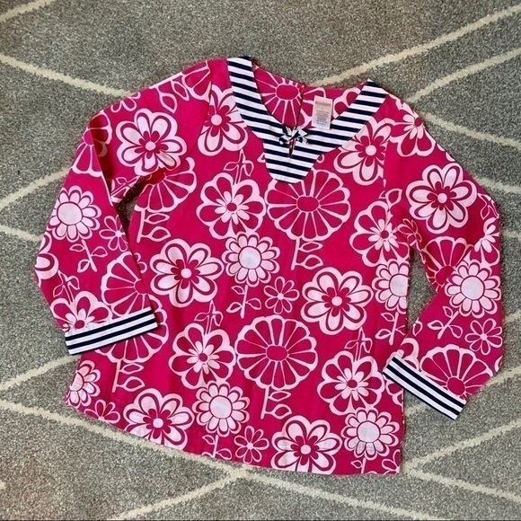 Gymboree Hot Pink Floral Tunic Top Dress 7 - Picture 1 of 3